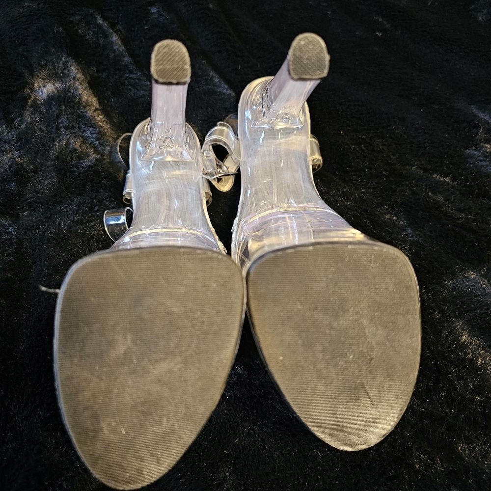 Ellie Silver and Clear Platform Heels - Picture 8 of 9